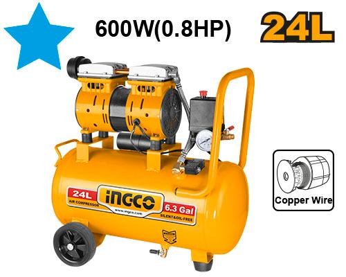 Compresseur D'air Silencieux 24L 600W 0,8hp - INGCO ACS175241