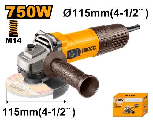Meuleuse 115MM 750W ss - INGCO AG75028
