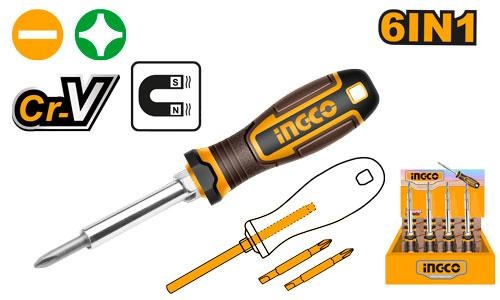 Jeu de Tournevis 6 en 1 - INGCO AKISD0608