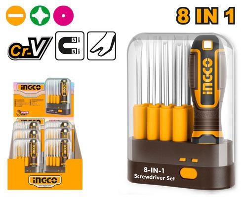 Set de Tournevis Interchangeables 9 Pcs - INGCO AKISD0901