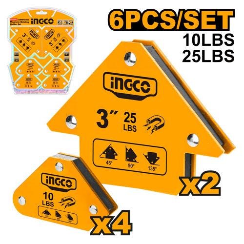 Jeu Supports de Soudage Magnetiques 6 Pieces - INGCO AMWH6001