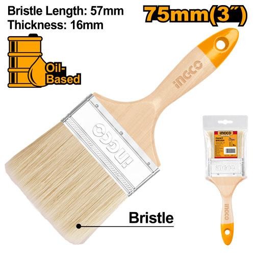 Pinceau en Bois Largeur 75MM pour Peinture a Huile - INGCO CHPTB0103