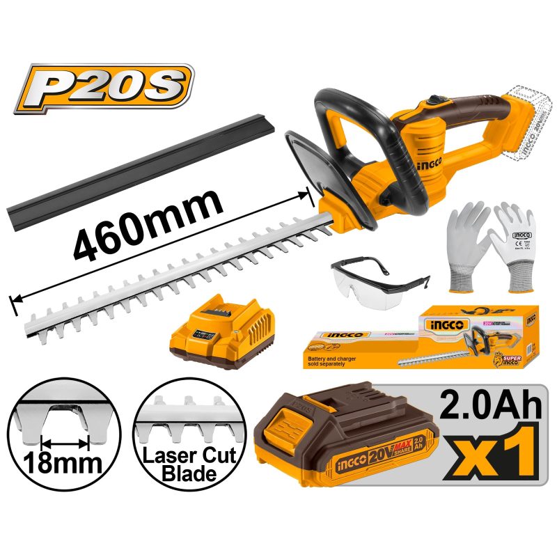 Taille-haie 20V + Batterie + Accessoires - INGCO CHTLI20461