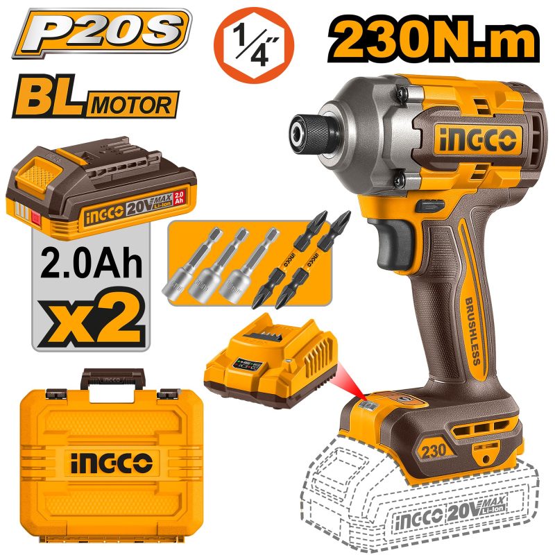 Visseuse à Choc 20V 230N.m NR - INGCO CIRLI2023