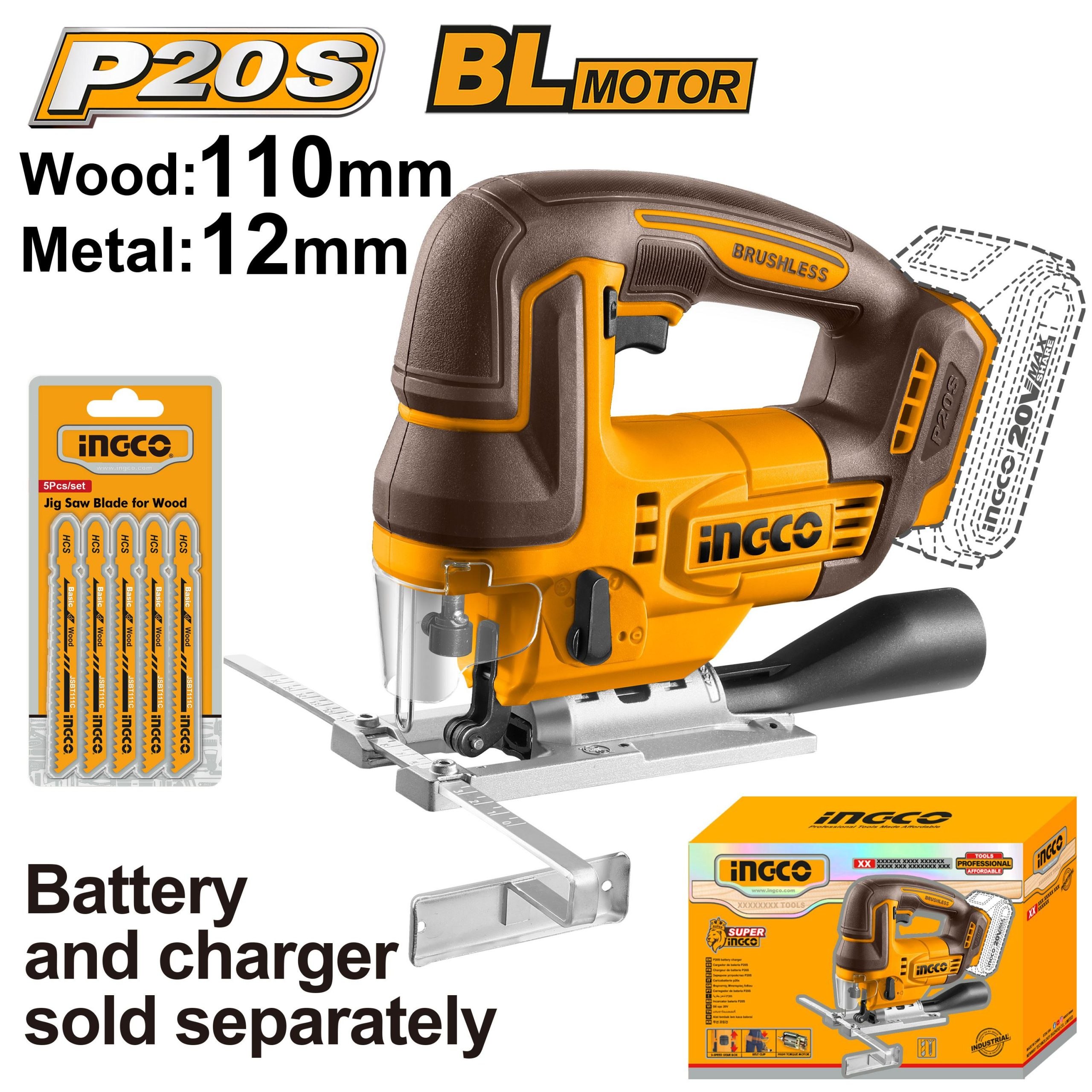 Scie Sauteuse sans Fil Lithium-ion 20V - INGCO CJSLI1008