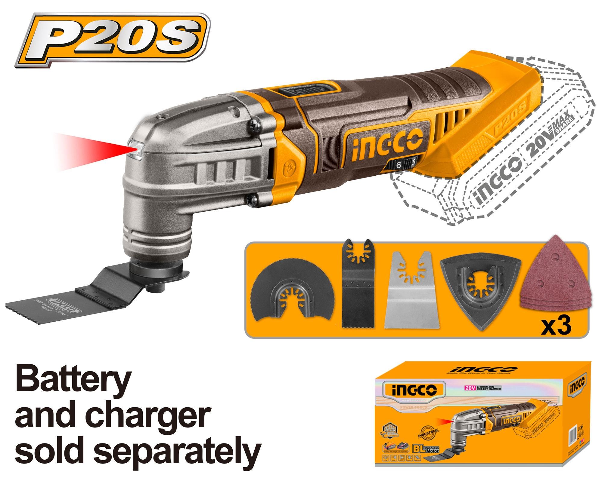 Outil Multifonctions 20V (sans Batterie / sans Chargeur - INGCO CMLI2022