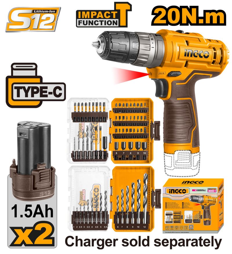 Visseuse a Batterie 12V 1.5Ah - INGCO COSLI241197