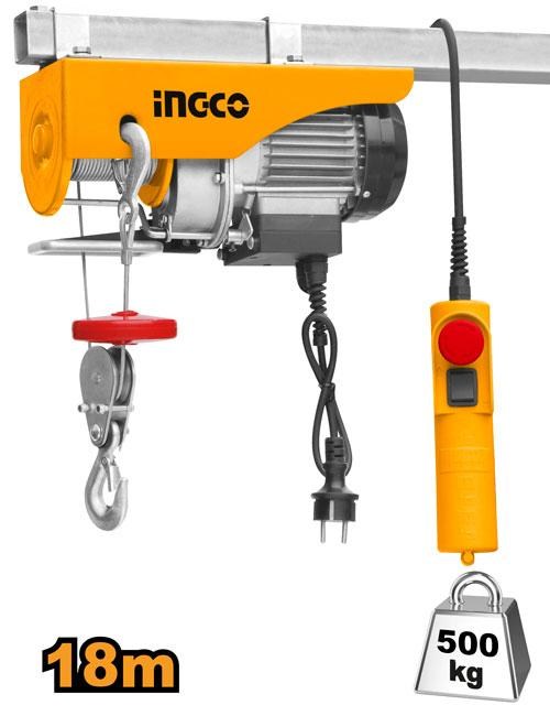 Palan Électrique 900W 500KG Double Lignes - INGCO EH5001
