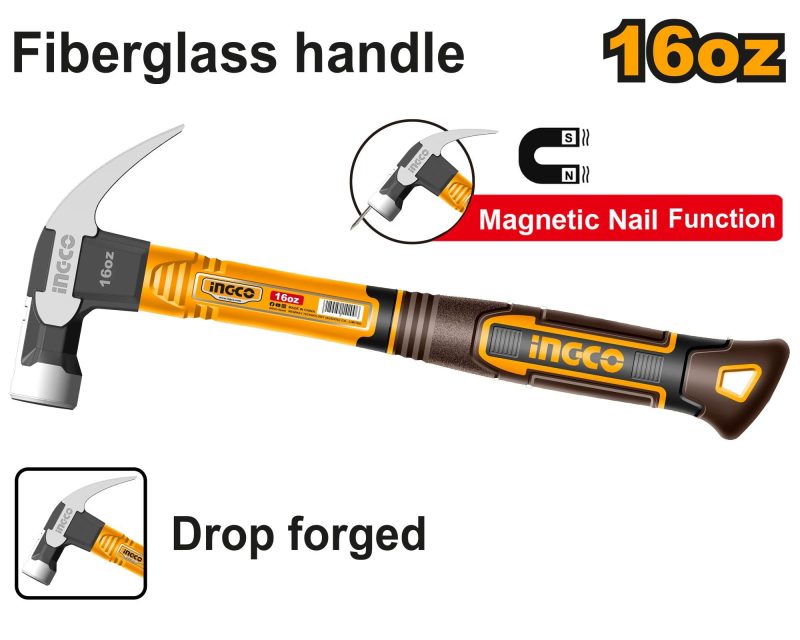 Marteau de Menuisier 450G Tête Forgee - INGCO HCH81016