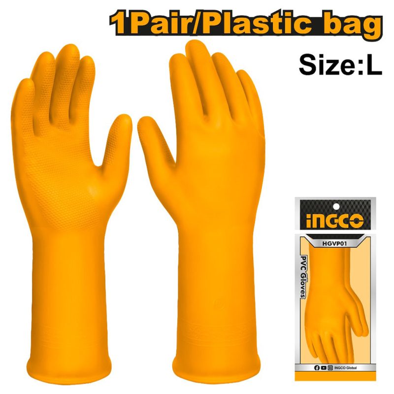 Gants Pvc Jaunes NR - INGCO HGVP01