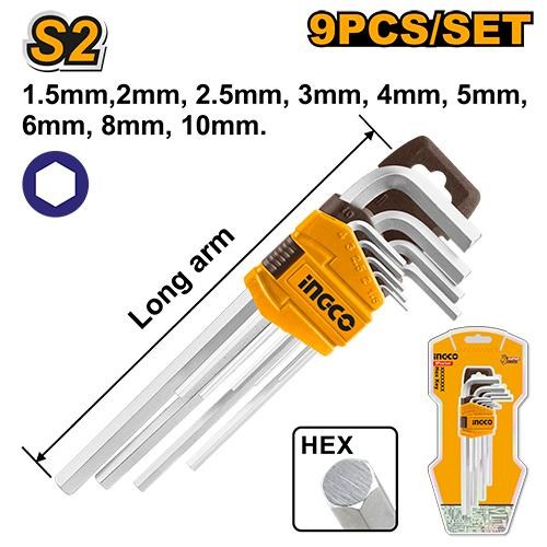Cles Hex Set de 9 Pieces 1.5-10mm - INGCO HHK11091