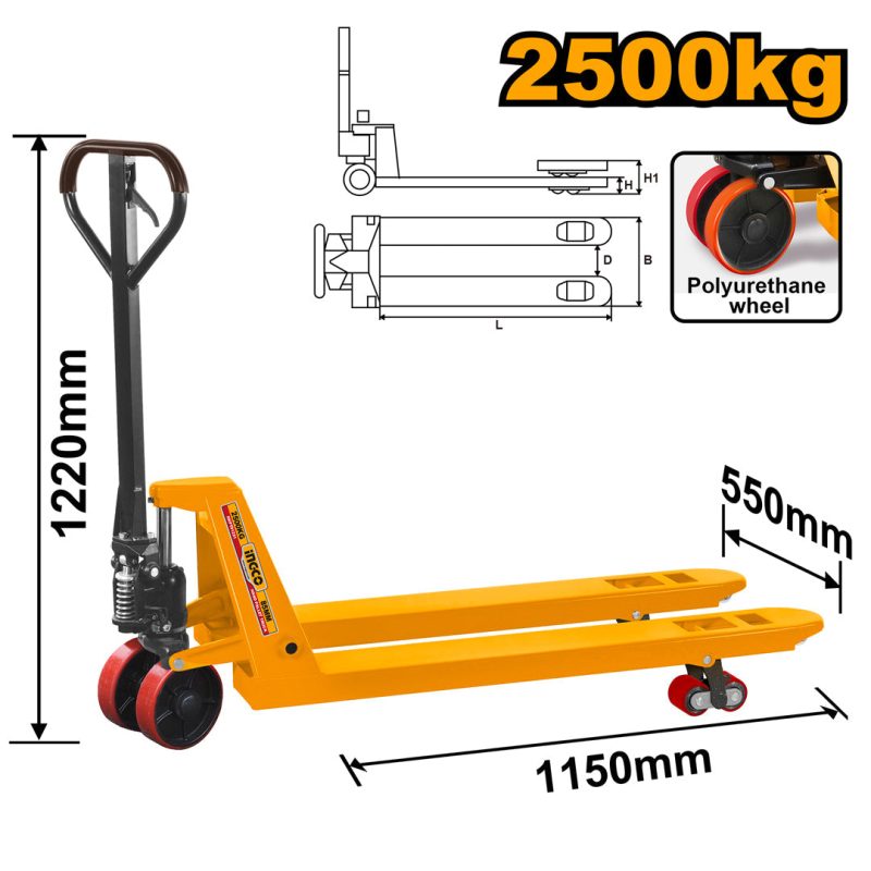 Transpalette Manuel 2500KG - INGCO HHPT01251