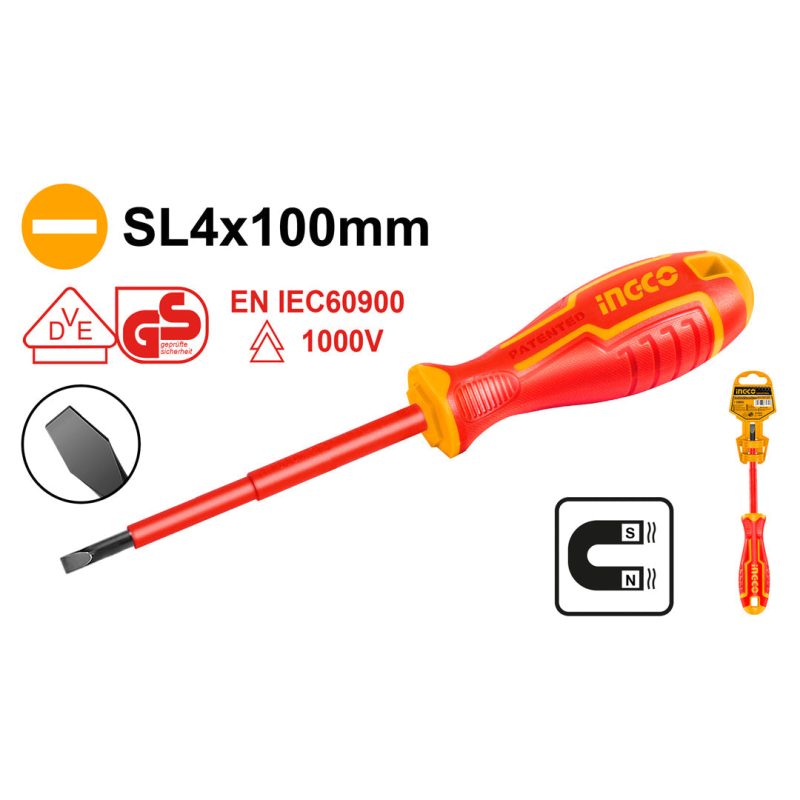 Tournevis Isole SL4.0×100 - INGCO HISD814100