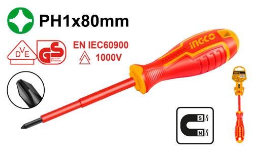 Tournevis Isole ph 1×80 - INGCO HISD81PH180