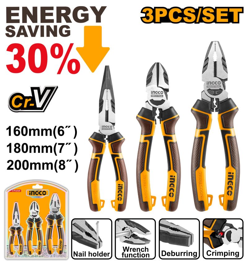 Set de 3 Pinces Haute Performance - INGCO HKHLPS2831