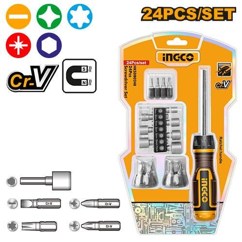 Coffret Tournevis 24 Embouts - INGCO HKSDB0248