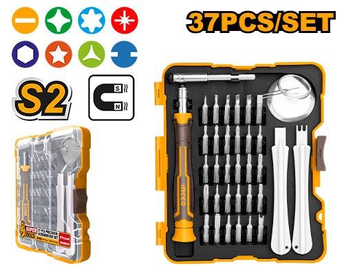 Jeu de Tournevis de Precision 37 Pcs - INGCO HKSDB0378