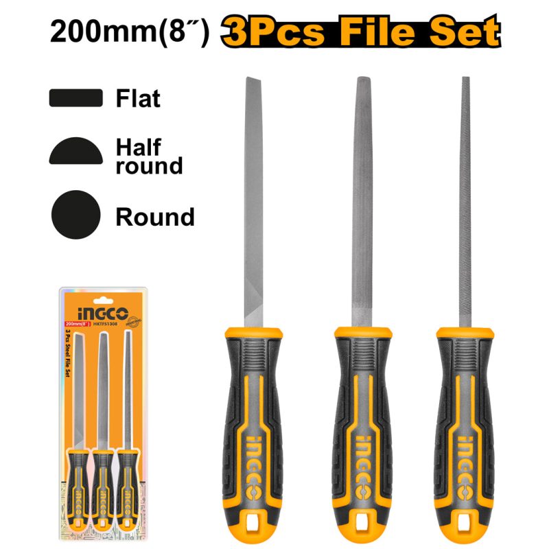 Set de 3 Limes en Acier 200MM - INGCO HKTFS1308
