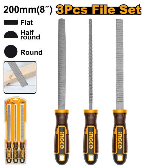 Set de 3 Limes a Bois 200MM - INGCO HKTFW0308