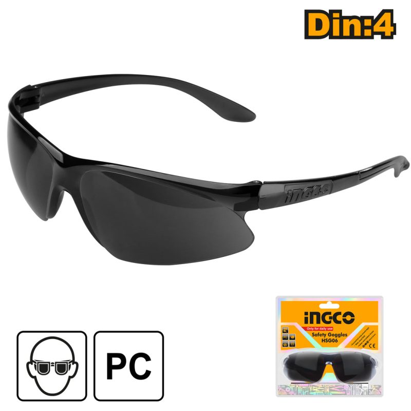 Lunettes de Sécurité Noires - INGCO HSG06