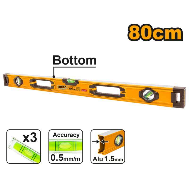 Niveau a Bulle 80CM Aluminium - INGCO HSL08080