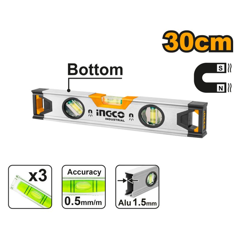 Niveau a Bulle Magnetique 30CM - INGCO HSL38030M