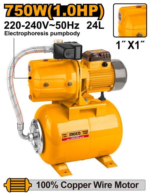 Pompe a Eau a Jet Automatique 750W 1HP - INGCO JPT07508