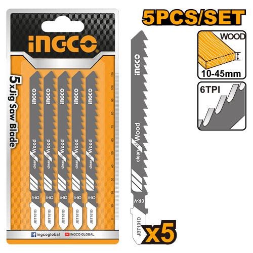 Lames Scie Sauteuse 5PCS pour Bois 74MM - INGCO JSBT101D