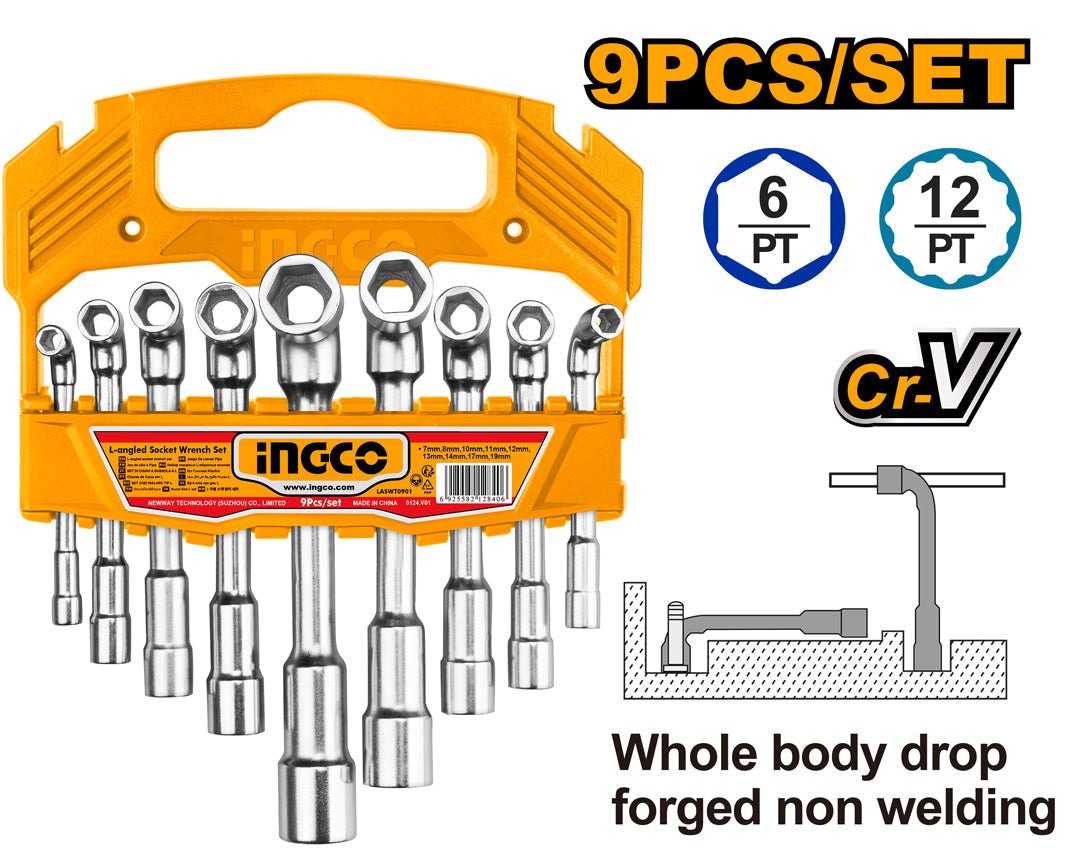 Cles Coudees 7MM a 19MM - INGCO LASWT0901