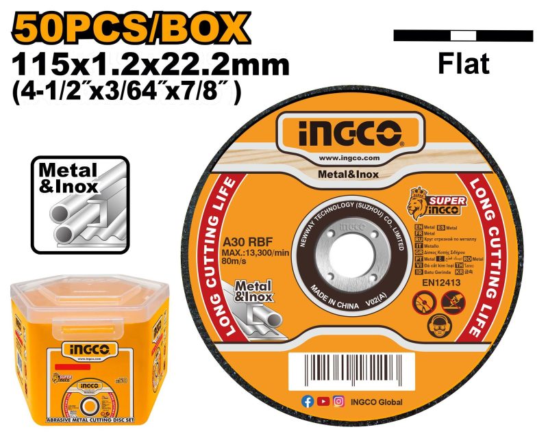Jeu de 50 Disques Abrasifs 115MM ss - INGCO MCD1211550