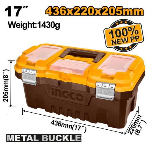 Boite a Outils Pvc Charnieres Metal 14'' - INGCO PBX1402