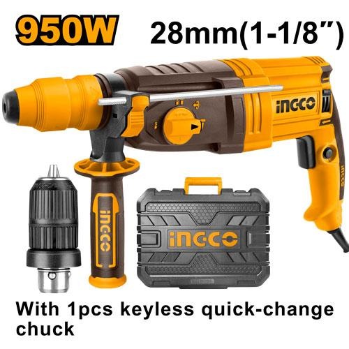 Marteau Perforateur 28MM 950W + Mandrin 13MM NR - INGCO RGH9528-2