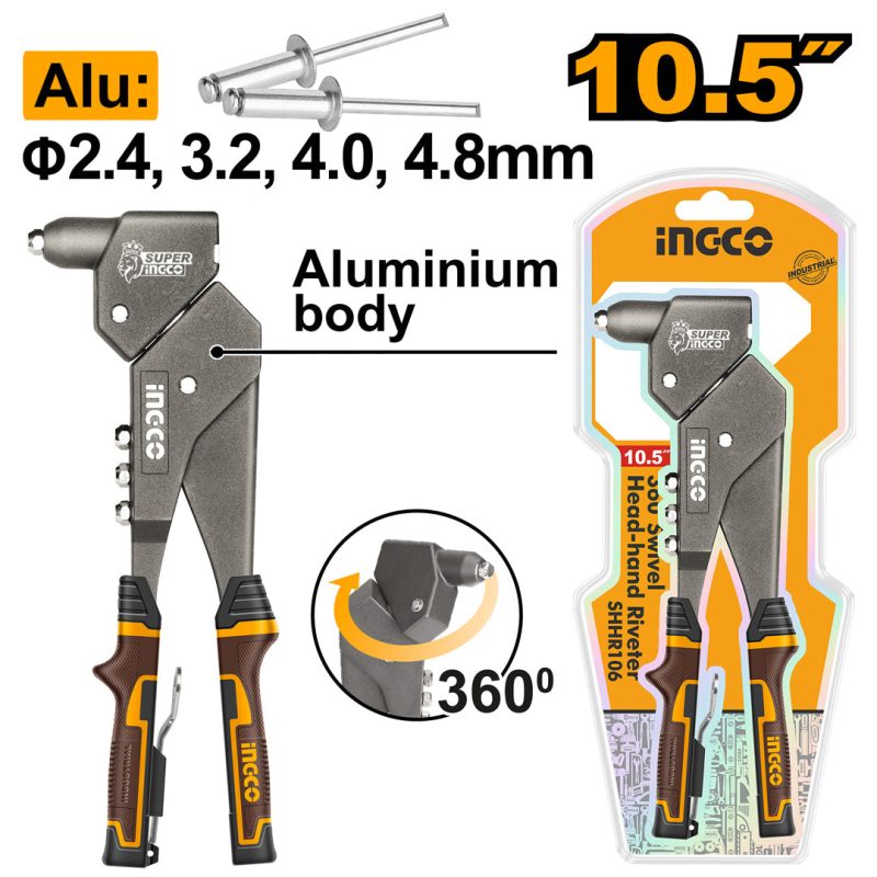 Riveteuse a Tete Pivotante a 360â° - INGCO SHHR106