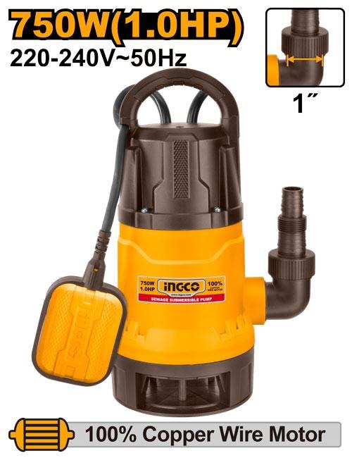 Pompe Submersible 750W 1HP - INGCO SPD7508