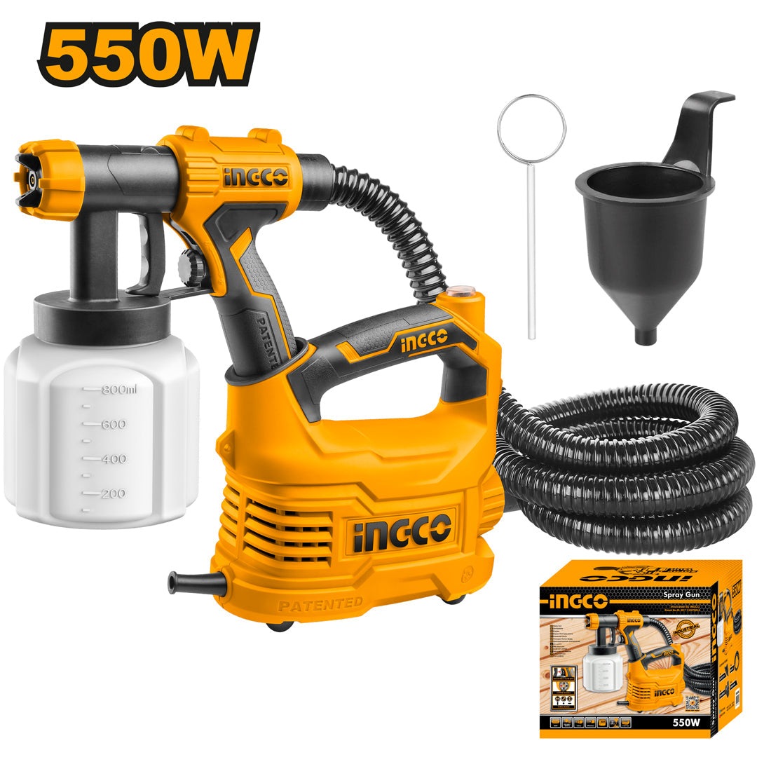 Pistolet a Peinture 550W Bac en Plastique - INGCO SPG5008