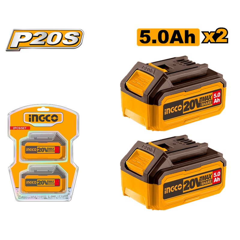 Pack 2 Batterie 20V 5AH - INGCO COSLI240464