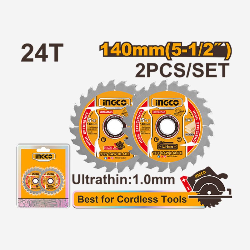 2 Disque pour Scie Circulaire a Batterie CSLI14021 - INGCO TSB1403
