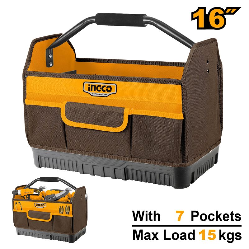 Sac a Outils Rigide 16"" Poignee Metal - INGCO HTBGL04