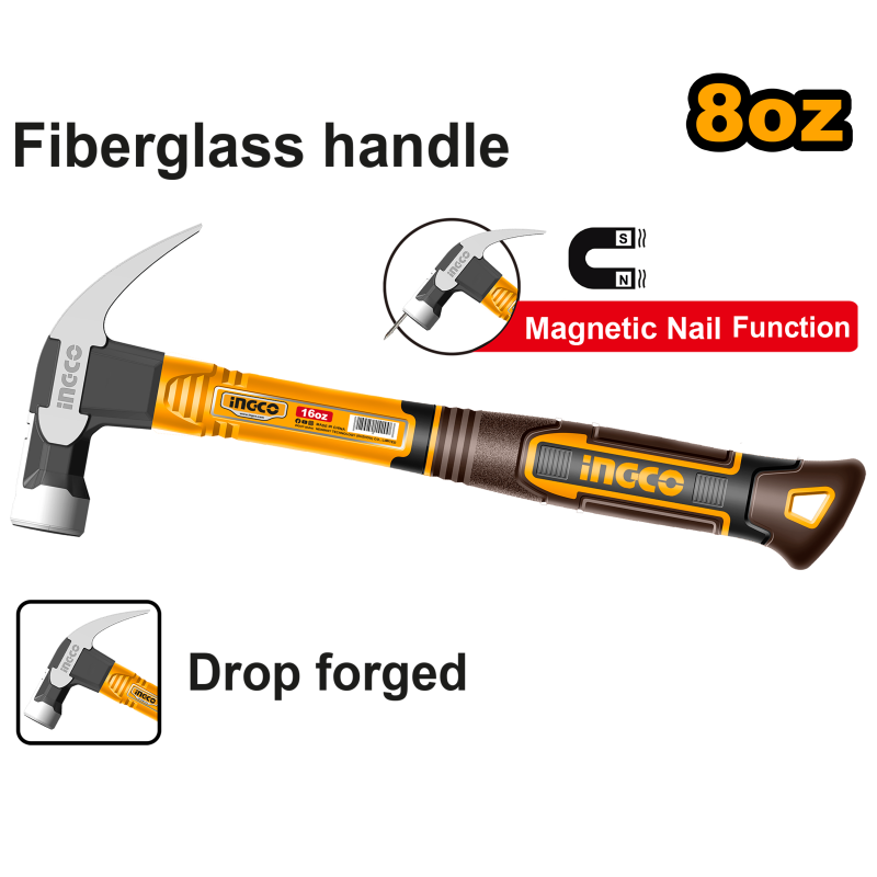 Marteau de Menuisier 220G Tete Forgee si NR - INGCO HCH81008