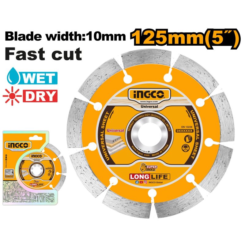 Disque Diamant 125MM a Eau et Sec - INGCO DMD011252