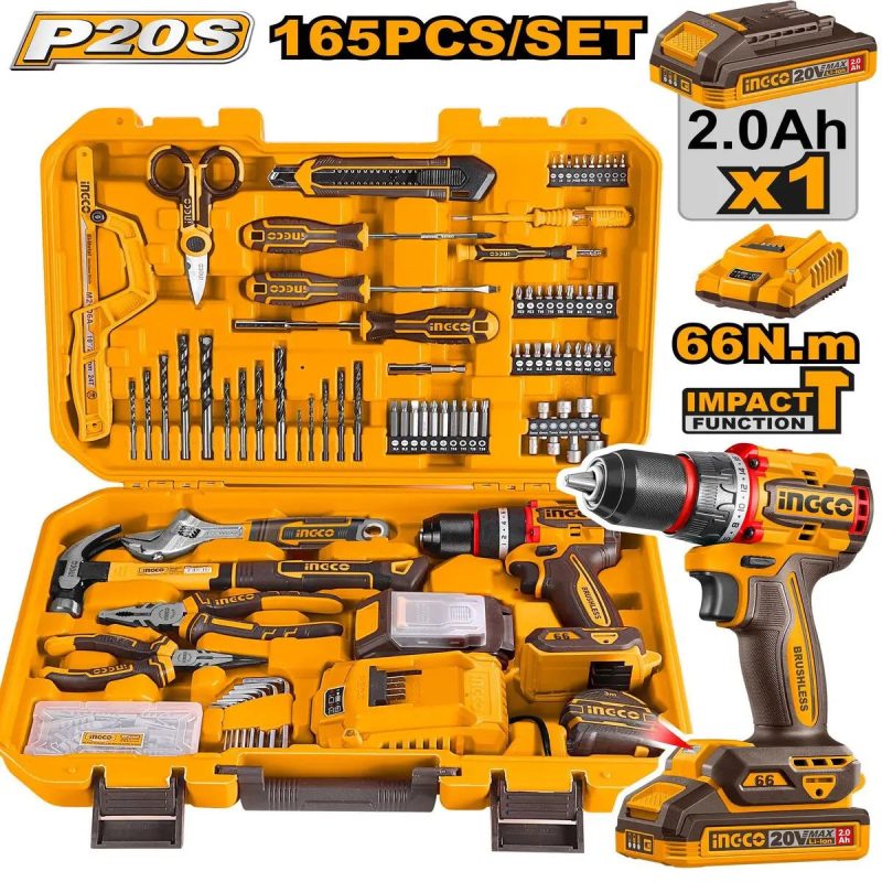 Coffret Perceuse 20v+164 Pieces - INGCO HKTHP11651