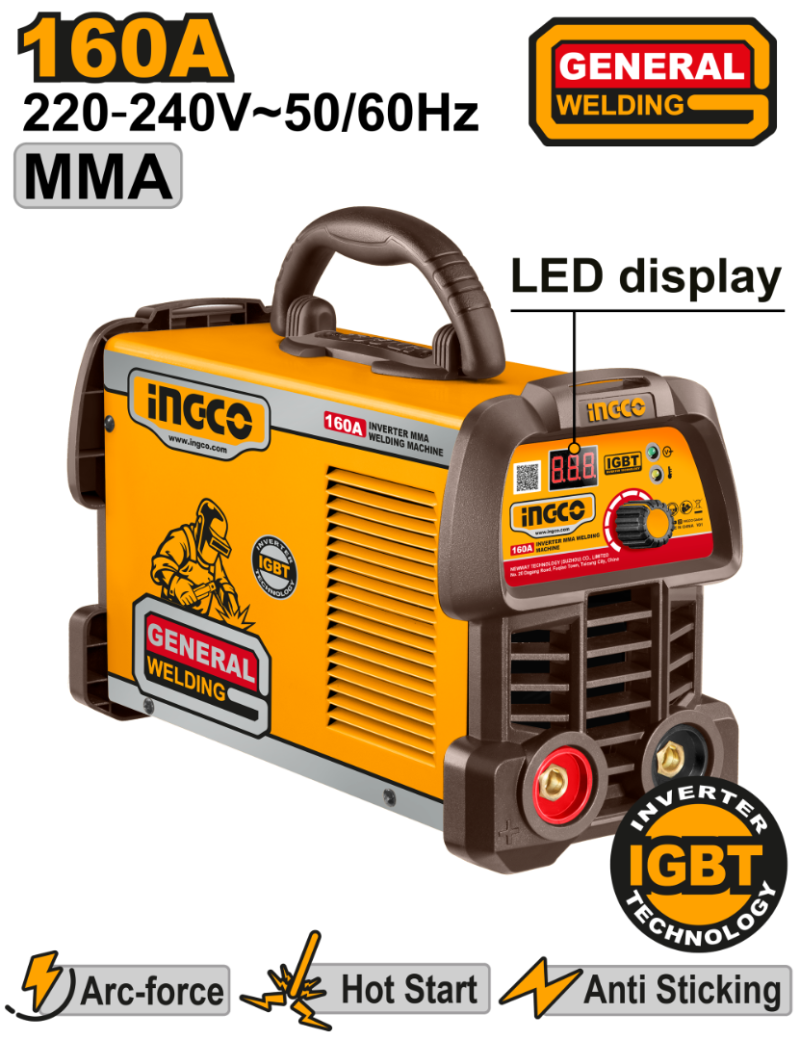 Poste à Souder MMA Inverter 160A - INGCO ING-MMA16059