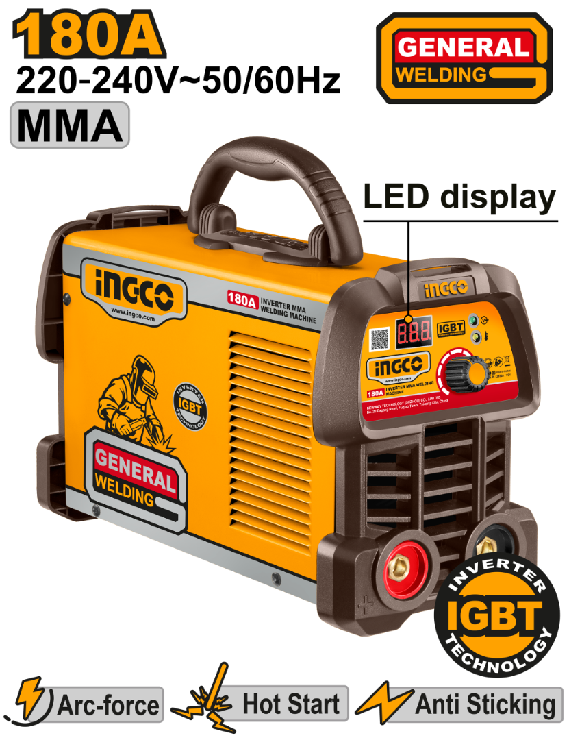 Poste à Souder 180A Onduleur MMA - INGCO ING-MMA18059