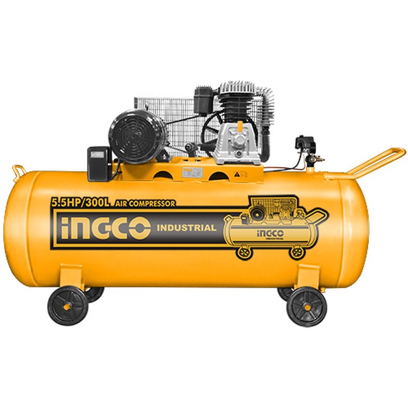 INGCO AC553001 – Compresseur industriel à courroie 5,5 CV – 300 L triphasé