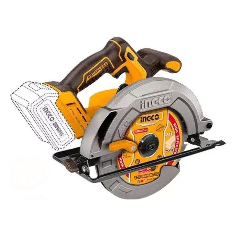 INGCO CSLI18511 – Scie circulaire sans fil 20V brushless – 185 mm