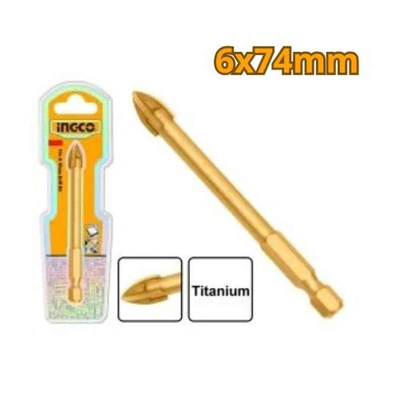 INGCO DBG1130601 – Foret carrelage et verre 6 × 74 mm