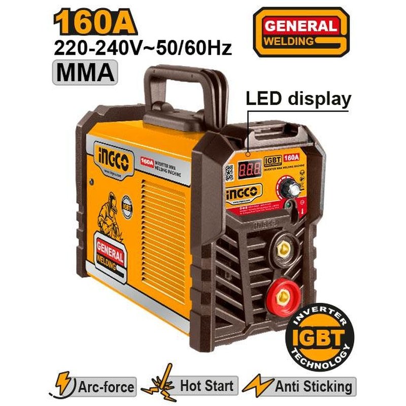 INGCO MMA16028 – Poste à souder Inverter MMA 160A – IGBT